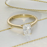 18ct Yellow Gold Laboratory-Grown 1ct Radiant Cut Diamond Solitaire Ring