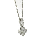 9ct White Gold 0.25ct Diamond Quatrefoil Clover Pendant 18" Necklace
