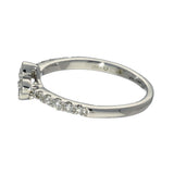 9ct White Gold 0.25ct Diamond Clover Quatrefoil Ring with Diamond Set Shoulders