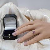 18ct Yellow Gold Pear Cut Pink Sapphire and Diamond Halo Shoulders Ring