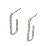 9ct White Gold 0.30ct Diamond Hoop Paperclip Earrings 21mm