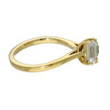 18ct Yellow Gold Laboratory-Grown Green Round & White Emerald Cut Diamond Toi et Moi Ring