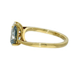 18ct Yellow Gold Laboratory-Grown Blue Pear Cut & White Oval Diamond Toi et Moi Ring