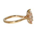 18ct Rose Gold Laboratory-Grown Pink & White Pear Cut Diamond Toi et Moi Ring