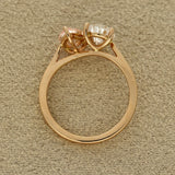 18ct Rose Gold Laboratory-Grown Pink & White Pear Cut Diamond Toi et Moi Ring