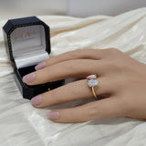 18ct Rose Gold Laboratory-Grown Pink & White Pear Cut Diamond Toi et Moi Ring