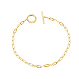 Georgini Alchemy Paperclip Fob Bracelet Gold Plated Silver IB1238G