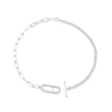 Georgini Alchemy Paperclip and Curb Fob Bracelet Silver IB1242W