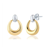 Georgini Alchemy Mode Creole Earrings Silver and Gold Plated IE1234
