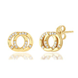 Georgini Alchemy Couture Link Stud Earrings Gold Plated Silver IE1236G