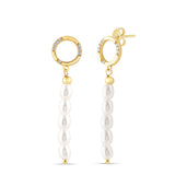 Georgini Alchemy Phase Earrings Gold Plated Silver and Pearl IE1237G