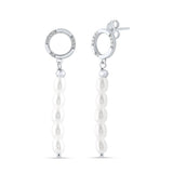 Georgini Alchemy Phase Earrings  Silver and Pearl IE1237W