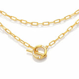 Georgini Alchemy Paperclip Fob Necklace Gold Plated Silver IP1238G