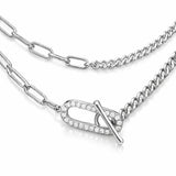 Georgini Alchemy Paperclip Curb Fob Necklace Silver IP1242W