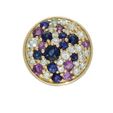 9ct Yellow Gold, Sapphire, Amethyst & Blue Topaz 'Hydrangea' Pendant