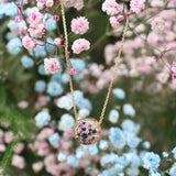 9ct Yellow Gold, Sapphire, Amethyst & Blue Topaz 'Hydrangea' Pendant