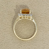 9ct Yellow Gold Large Citrine and 0.53ct Diamond Cocktail Cluster Ring