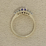 9ct Yellow Gold Oval Tanzanite & 0.27ct Diamond Cluster Ring