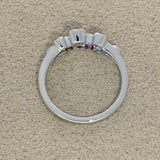 Platinum 0.50ct Rainbow Sapphire 2 Row Bubble Ring