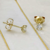 9ct Yellow Gold Claw Set 0.30ct Round Laboratory-Grown Diamond Stud Earrings