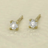 9ct Yellow Gold Claw Set 0.30ct Round Laboratory-Grown Diamond Stud Earrings