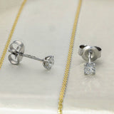 9ct White Gold Claw Set 0.30ct Round Laboratory-Grown Diamond Stud Earrings