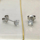 9ct White Gold Claw Set 0.53ct Round Laboratory-Grown Diamond Stud Earrings