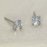 9ct White Gold Claw Set 0.53ct Round Laboratory-Grown Diamond Stud Earrings