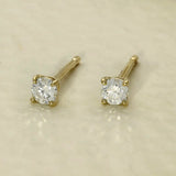 9ct Yellow Gold Claw Set 0.22ct Round Laboratory-Grown Diamond Stud Earrings