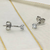 9ct White Gold Claw Set 0.16ct Round Laboratory-Grown Diamond Stud Earrings