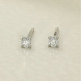 9ct White Gold Claw Set 0.16ct Round Laboratory-Grown Diamond Stud Earrings