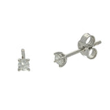 9ct White Gold Claw Set 0.16ct Round Laboratory-Grown Diamond Stud Earrings