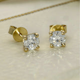 9ct YG 2.00ct D VVS2 LGD 4 Claw Sol Studs