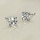 9ct White Gold Claw Set Round 2ct Laboratory-Grown Diamond Stud Earrings D/VVS2