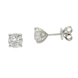 9ct White Gold Claw Set Round 2ct Laboratory-Grown Diamond Stud Earrings D/VVS2
