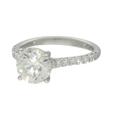 Platinum Laboratory-Grown 2ct Round Diamond Shoulders Solitaire Ring