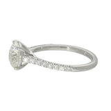 Platinum Laboratory-Grown 2ct Round Diamond Shoulders Solitaire Ring