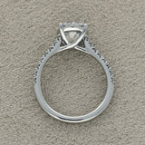 Platinum Laboratory-Grown 2ct Round Diamond Shoulders Solitaire Ring