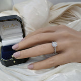 Platinum Laboratory-Grown 2ct Round Diamond Shoulders Solitaire Ring