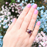 9ct Yellow Gold, Amethyst and Diamond 'Lavender' Ring