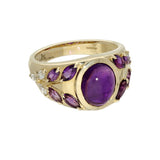 9ct Yellow Gold, Amethyst and Diamond 'Lavender' Ring