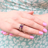 9ct Yellow Gold, Amethyst and Diamond 'Lavender' Ring