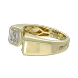 9ct Yellow Gold 2 Stone Emerald Cut Laboratory-Grown Diamond Open End Ring, 2ct Total