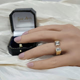 9ct Yellow Gold 2 Stone Emerald Cut Laboratory-Grown Diamond Open End Ring, 2ct Total