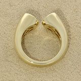 9ct Yellow Gold 2 Stone Bezel Set Round Cut Laboratory-Grown Diamond Open End Ring, 2ct Total