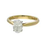 18ct Yellow Gold Laboratory-Grown 1ct Oval Diamond Solitaire Ring