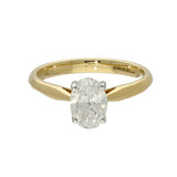 18ct Yellow Gold Laboratory-Grown 1ct Oval Diamond Solitaire Ring