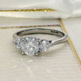 Platinum 1.50ct Total Round Brilliant Cut Laboratory-Grown Diamond Trilogy Ring