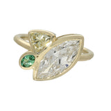 9ct Yellow Gold  Laboratory-Grown Diamonds & Paraiba Tourmaline 'Daffodil' Ring