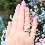 9ct Yellow Gold  Laboratory-Grown Diamonds & Paraiba Tourmaline 'Daffodil' Ring